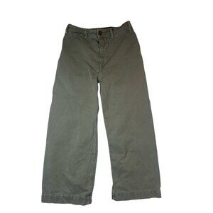 We the free Patti retro look wide leg crop army sage green high waist trouser 27